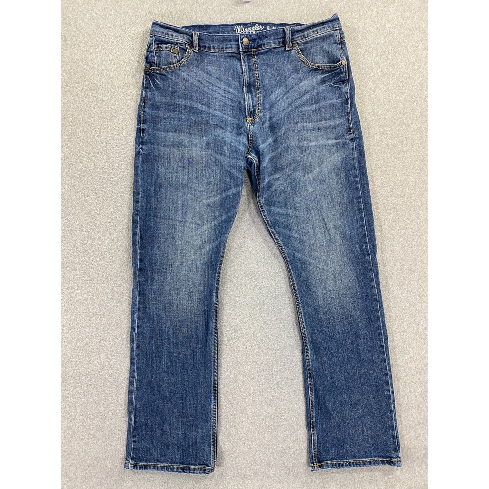 WRANGLER Retro Slim Boot Jeans 40x34 Medium‎ Wash Zip Fly Mens Stretch Denim